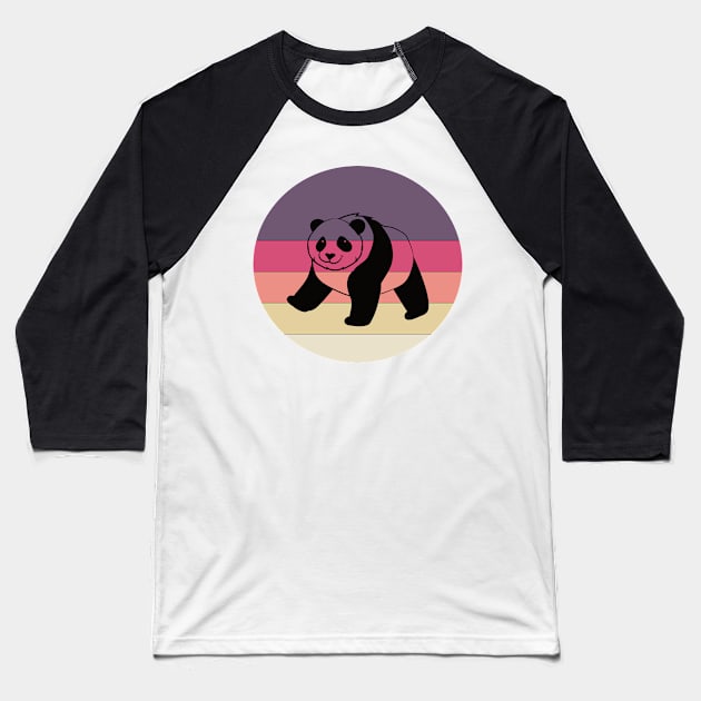 panda vintage Baseball T-Shirt by hatem